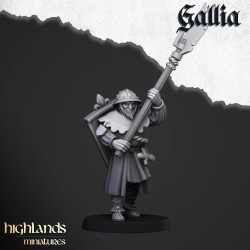 Gallia Men at Arms x 7 + cmd - druk 3d - Bigusson - Highlands Miniatures