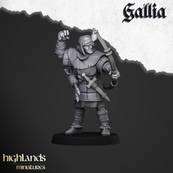 Gallia Archers x 7 + cmd - druk 3d - Bigusson - Highlands Miniatures