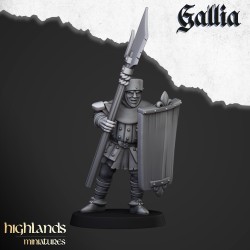 Gallia Men at Arms x 7 + cmd - druk 3d - Bigusson - Highlands Miniatures