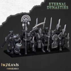 Ancient Guard with Halberds x 7 + cmd - Druk 3d - Highlands Miniatures