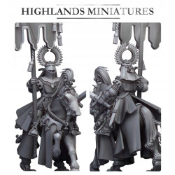 Gallia Battle Standard Bearer on horse - Bigusson - Highlands Miniatures