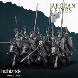Aegean Elves Mounted Lances x5 - Bigusson - Druk 3D - Highlands Miniatures