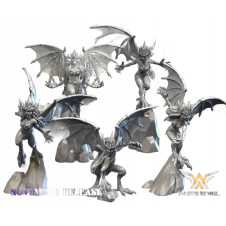 Harpies x5 - Bigusson - 3D - White Angels