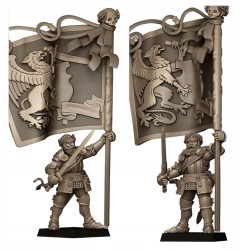 Sunland Battle Standard Bearer on foot - Bigusson - Highlands Miniatures