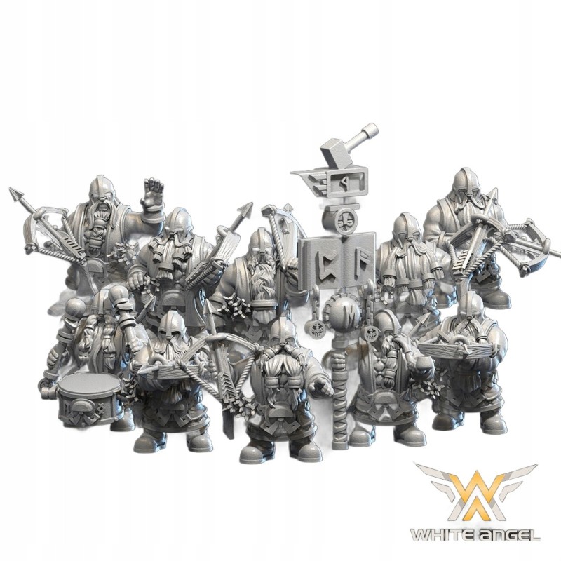 Crossbowdwarf x10 - Bigusson - Druk 3D - White Angels