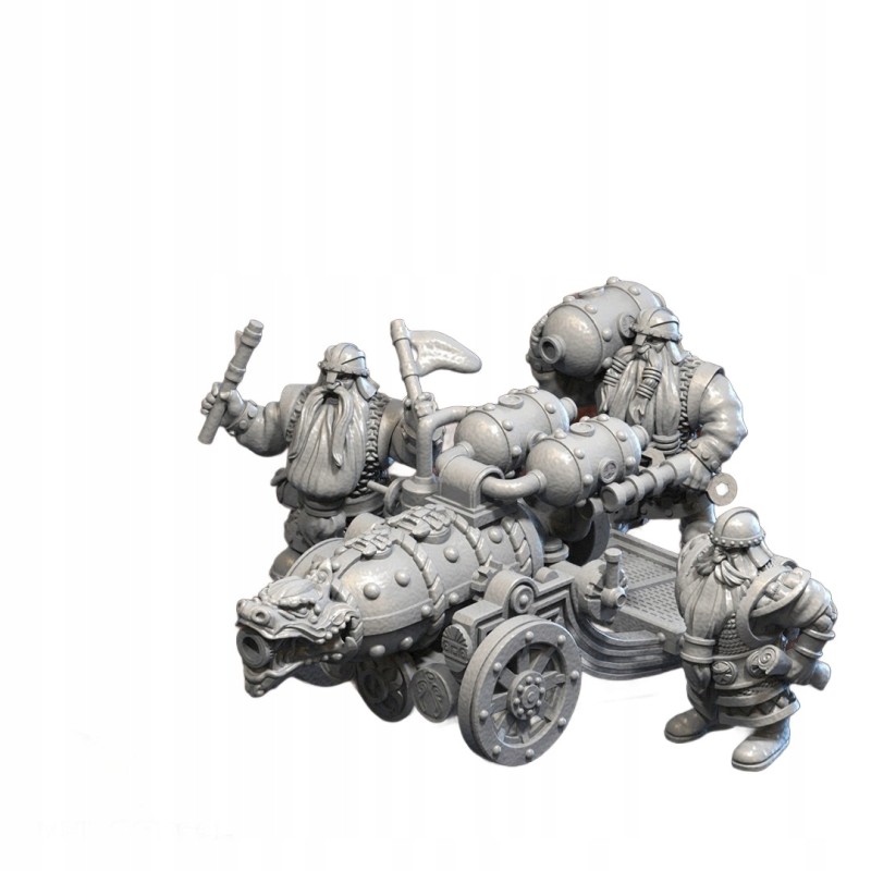 DWARF FLAME CANNON - Bigusson - Druk 3D - White Angels