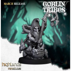 Swamp Goblin Shaman - Druk 3d- Highlands Miniatures