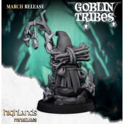 Swamp Goblin Shaman - Druk 3d- Highlands Miniatures