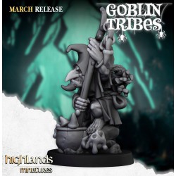 Swamp Goblin Shaman - Druk 3d- Highlands Miniatures