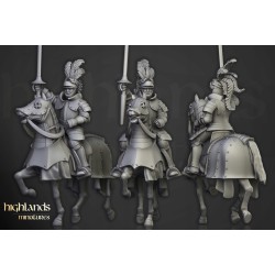 Sunland Knights on Horse x 2 + 3 cmd - druk 3d - Highlands Miniatures