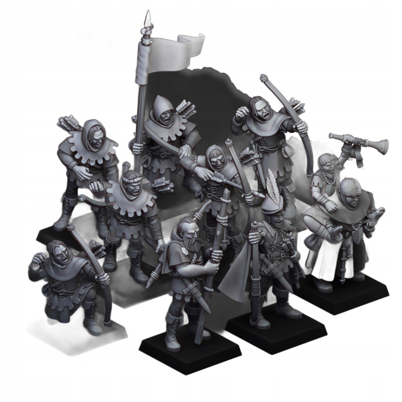 Robin Hood and the Sherwood Archers x 9 - Bigusson - Highlands Miniatures