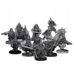 Dwarf Pirates x7 + 3 cmd - Bigusson - Druk 3d - Highlands Miniatures