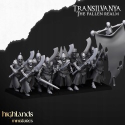 Skeletal Guard with Great Weapons x 10 regular- Highlands Miniatures