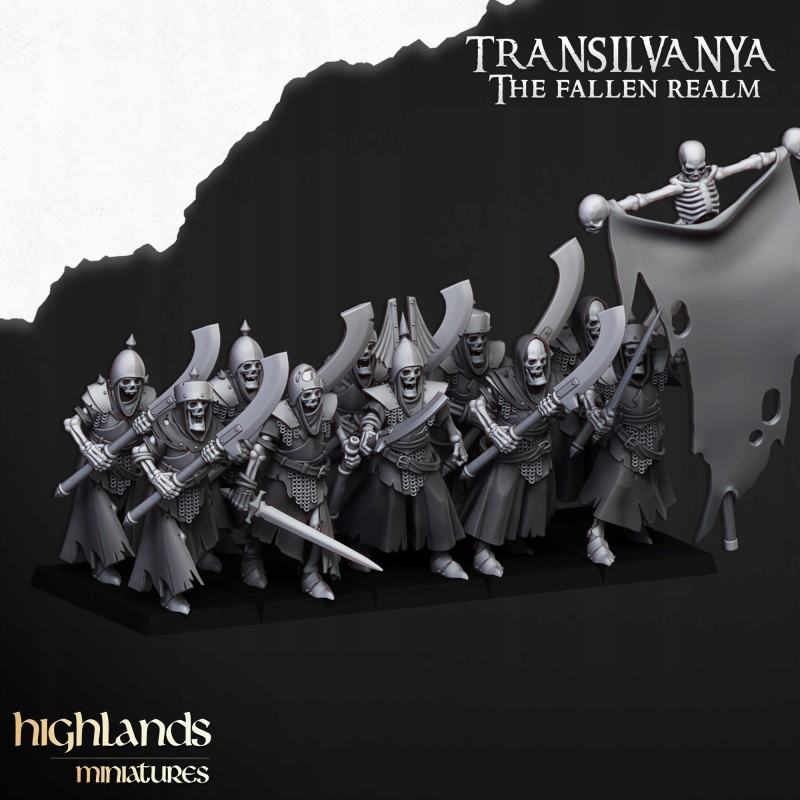 Skeletal Guard with Great Weapons x 10 regular- Highlands Miniatures