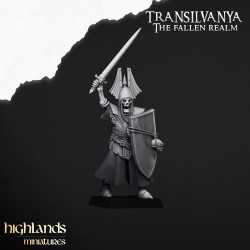 Skeletal Guard with hand weapons and shields x7 + CMD-Highlands Miniatures