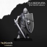 Skeletal Guard with hand weapons and shields x7 + CMD-Highlands Miniatures