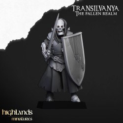 Skeletal Guard with hand weapons and shields x7 + CMD-Highlands Miniatures
