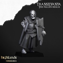 Skeletal Guard with hand weapons and shields x7 + CMD-Highlands Miniatures