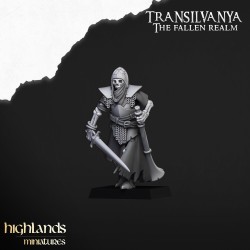 Skeletal Guard with hand weapons and shields x7 + CMD-Highlands Miniatures