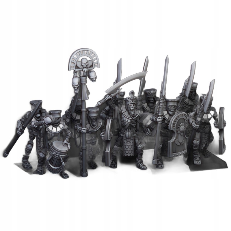 Ancient Guard with Halberds x 7 + cmd - Druk 3d - Highlands Miniatures
