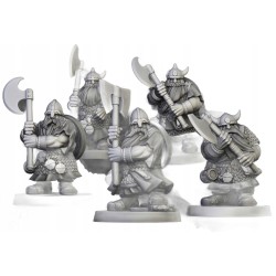 Dwarfs Warriors Two Handed Unit x7 + command - Highlands Miniatures