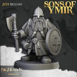 Dwarfs Warriors Unit x7 + cmd - Bigusson - Druk 3d - Highlands Miniatures