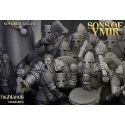 Dwarf Huscarls Unit x7 + cmd - Bigusson - Highlands Miniatures