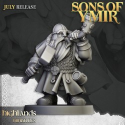 Dwarfs Warriors Unit x7 + cmd - Bigusson - Druk 3d - Highlands Miniatures