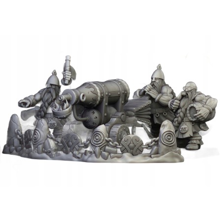 Dwarf Flamethrower + crew - Druk 3d - Highlands Miniatures