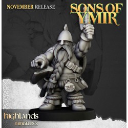 Dwarf Flamethrower + crew - Druk 3d - Highlands Miniatures