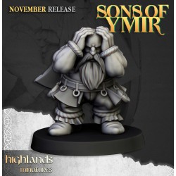 Dwarf Artillery 1 + crew - Druk 3d - Highlands Miniatures