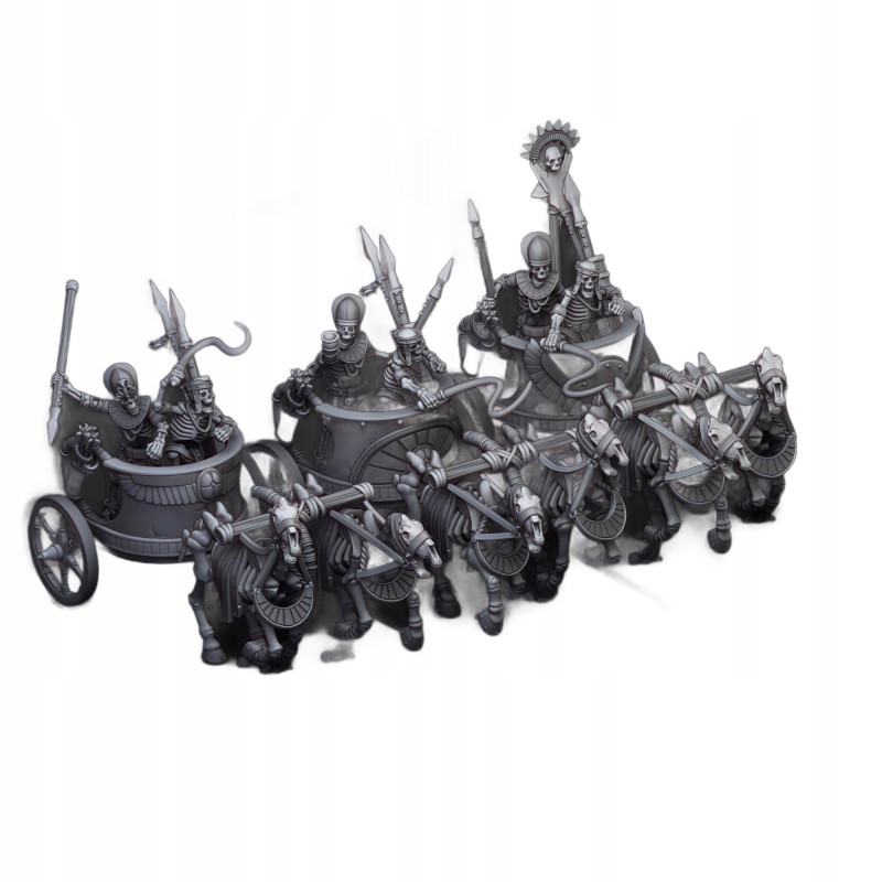 Ancient Skeletal Chariots x 3 - Highlands Miniatures