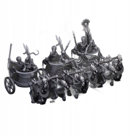 Ancient Skeletal Chariots x 3 - Highlands Miniatures