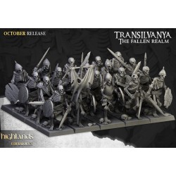 Skeleton Warriors with Swords Unit x7 + cmd - Bigusson-Highlands Miniatures