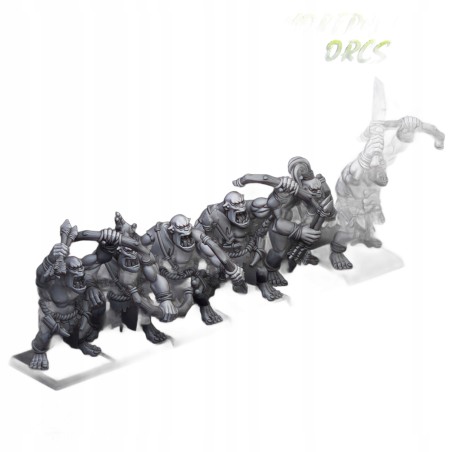 Cave Orcs with bows x7 +cmd - Bigusson - Druk 3d - Highlands Miniatures