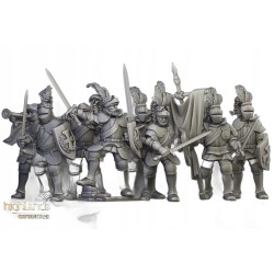 Sunland Knights on Foot x7 + command - Bigusson - Highlands Miniatures