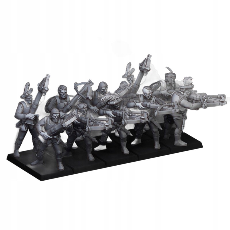 Sunland Crossbowmen x7 + command - Bigusson - Highlands Miniatures