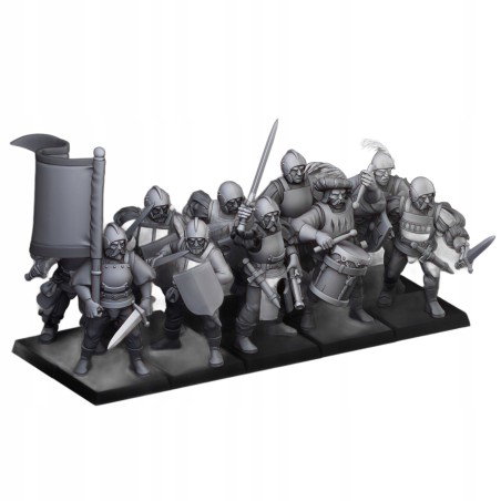 Sunland Troops with swords x7 + command - Bigusson - Highlands Miniatures