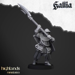 Gallia Men at Arms x 7 + cmd - druk 3d - Bigusson - Highlands Miniatures