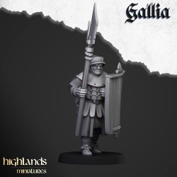 Gallia Men at Arms x 7 + cmd - druk 3d - Bigusson - Highlands Miniatures