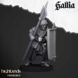 Gallia Men at Arms x 7 + cmd - druk 3d - Bigusson - Highlands Miniatures