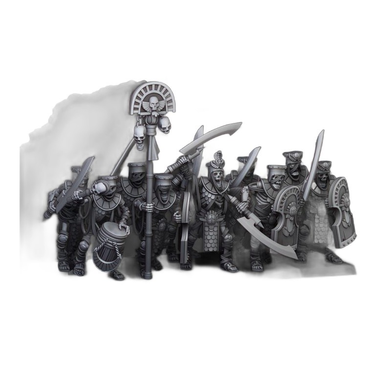Ancient Guard with Swords x7 + cmd - Druk 3d- Highlands Miniatures