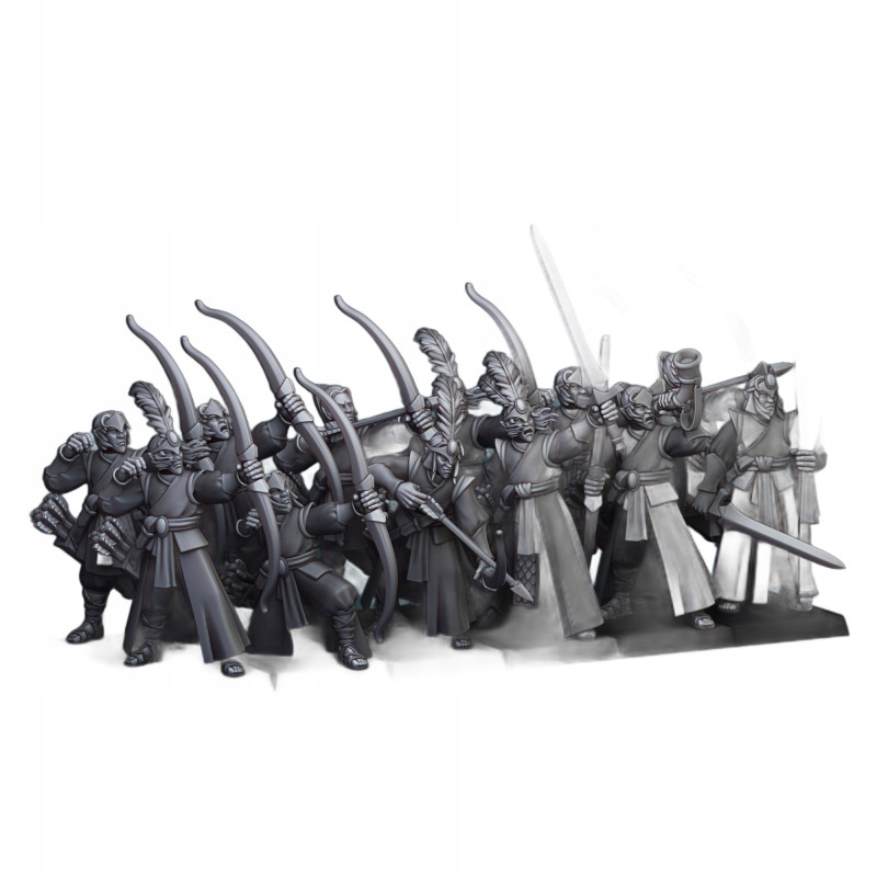 Aegean Elves Archers 7 + command - Bigusson - Highlands Miniatures
