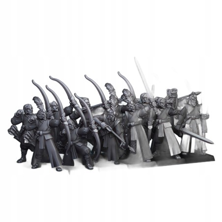 Aegean Elves Archers 7 + command - Bigusson - Highlands Miniatures