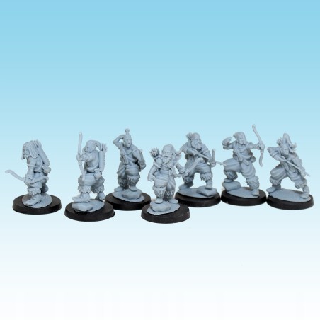 Barbarian levies with bows x10 - Bigusson - Druk 3D -Chaos - Mom Miniatures