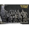 Dwarfs Miners Unit x7 + command - Bigusson - Druk 3d- Highlands Miniatures