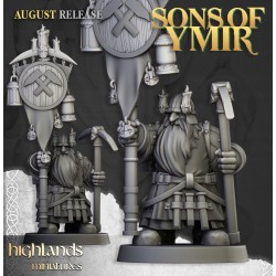 Dwarfs Miners Unit x7 + command - Bigusson - Druk 3d- Highlands Miniatures