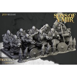 Dwarfs Marksmens x7 + command - Bigusson - Druk 3d- Highlands Miniatures
