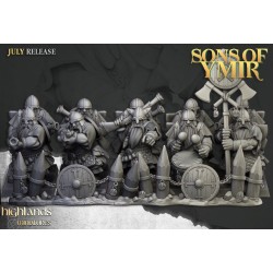 Dwarfs Marksmens x7 + command - Bigusson - Druk 3d- Highlands Miniatures