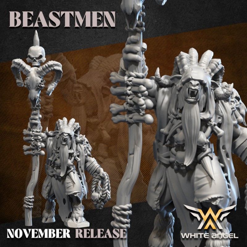 Beast Great Shaman | Bigusson| White Angel Miniatures | BEASTMEN